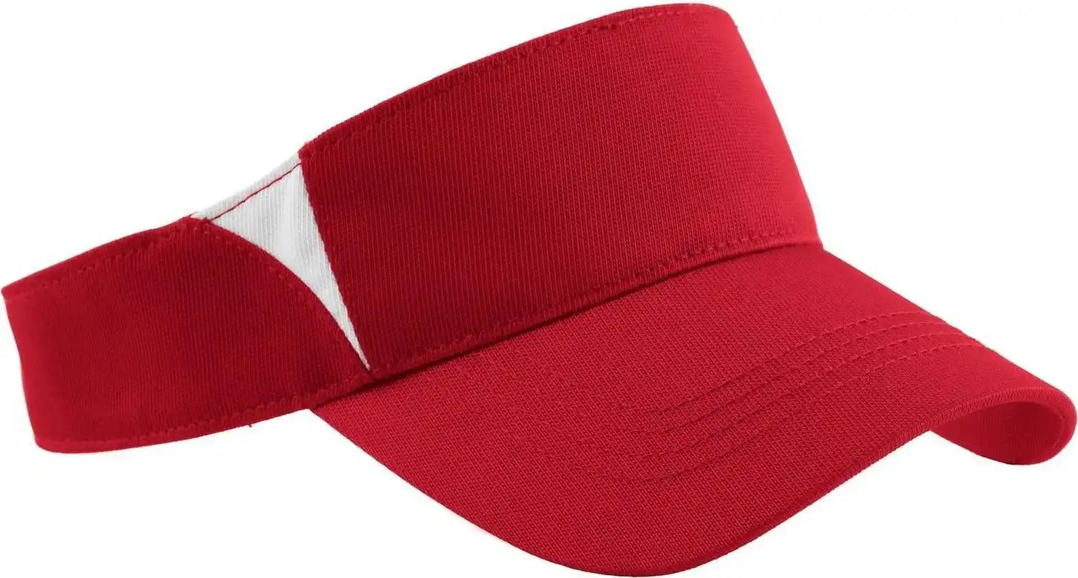 Sport-tek Stc13 Dry Zone Colorblock Visor - True Red White - one Size Fits Most