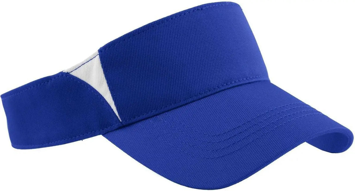 Sport-tek Stc13 Dry Zone Colorblock Visor - True Royal White - one Size Fits Most