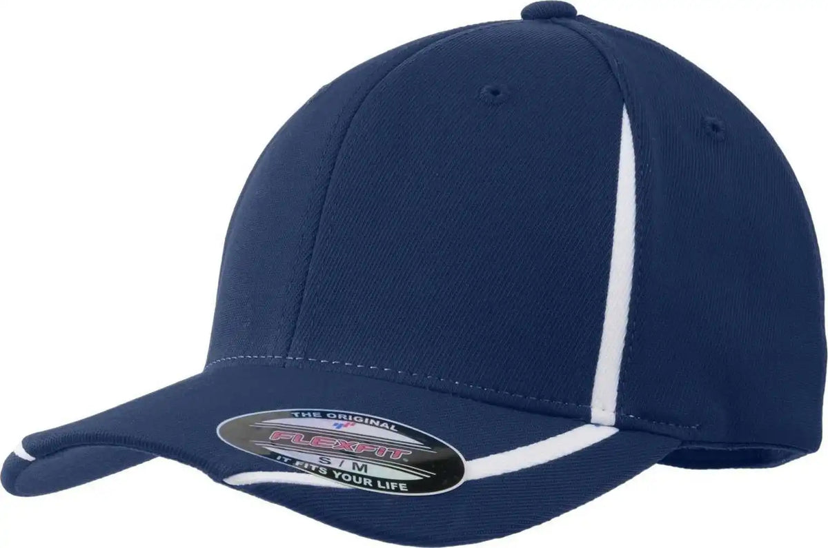 Sport Tek Stc16 Flexfit Performance Colorblock Cap True Navy White / 6 5/8’’ 7 1/8’’
