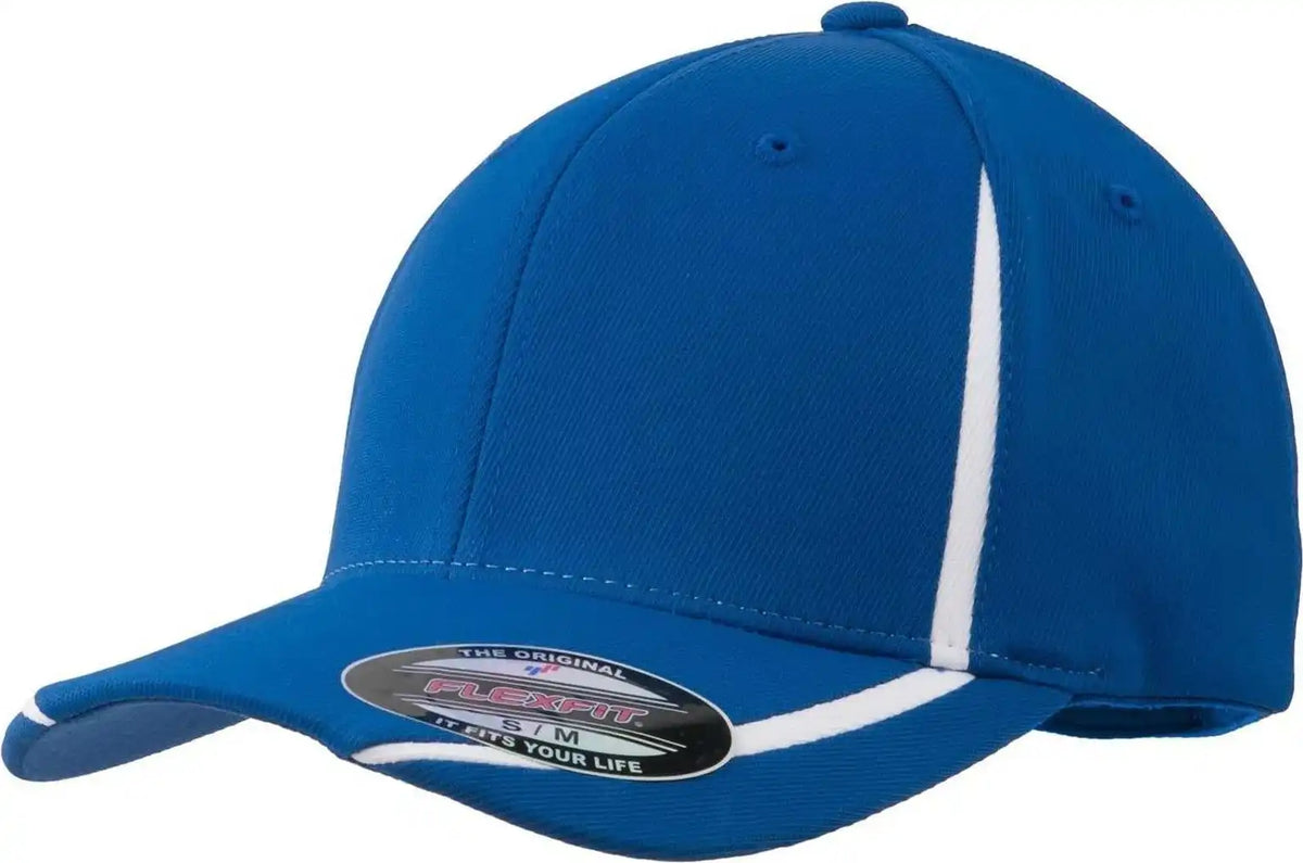 Sport Tek Stc16 Flexfit Performance Colorblock Cap True Royal White / 6 5/8’’ 7 1/8’’