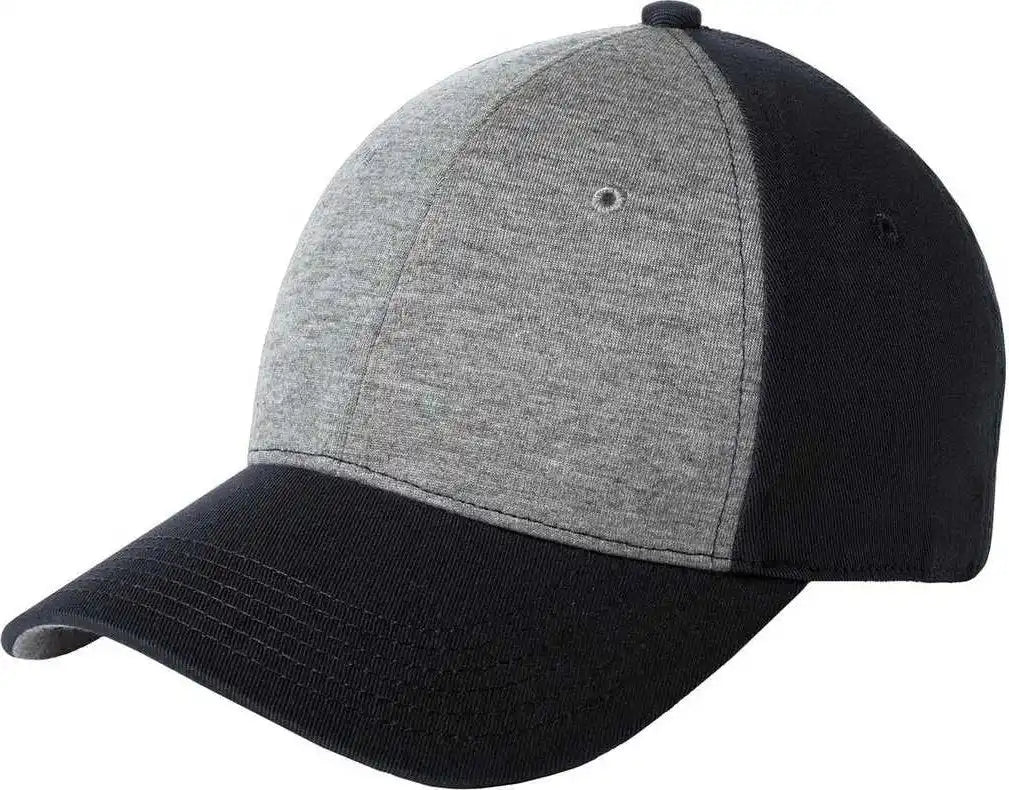 Sport-tek Stc18 Jersey Front Cap - Vintage Heather Black - Gray / 6 5/8’’ - 7 1/8’’