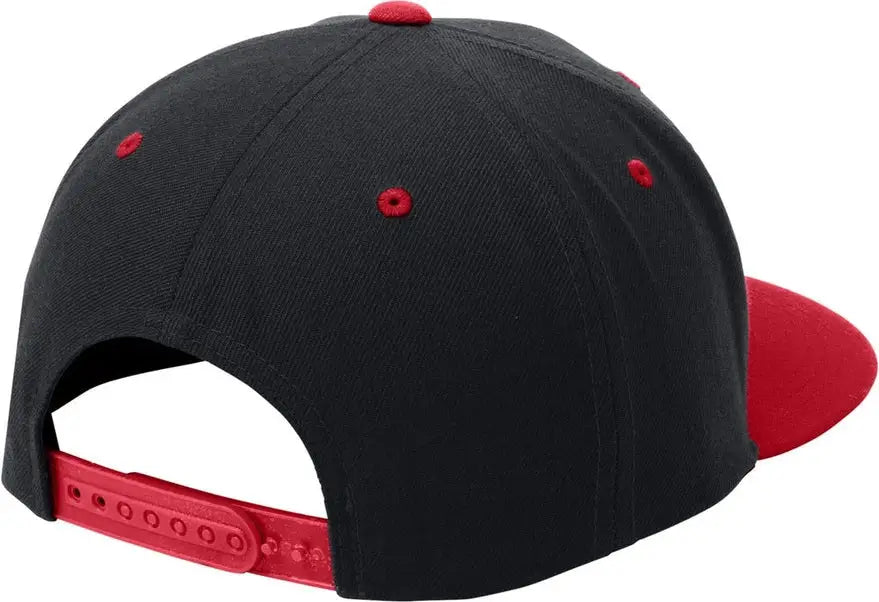Sport-tek Stc19 Yp Classics Flat Bill Snapback Cap - Black True Red - Black/ / one Size Fits Most
