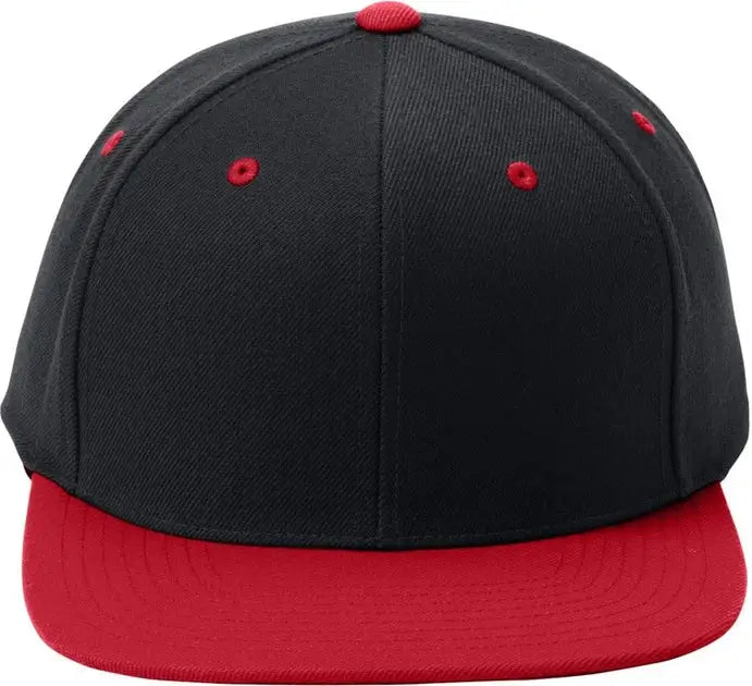Sport-tek Stc19 Yp Classics Flat Bill Snapback Cap - Black True Red - Black/ / one Size Fits Most