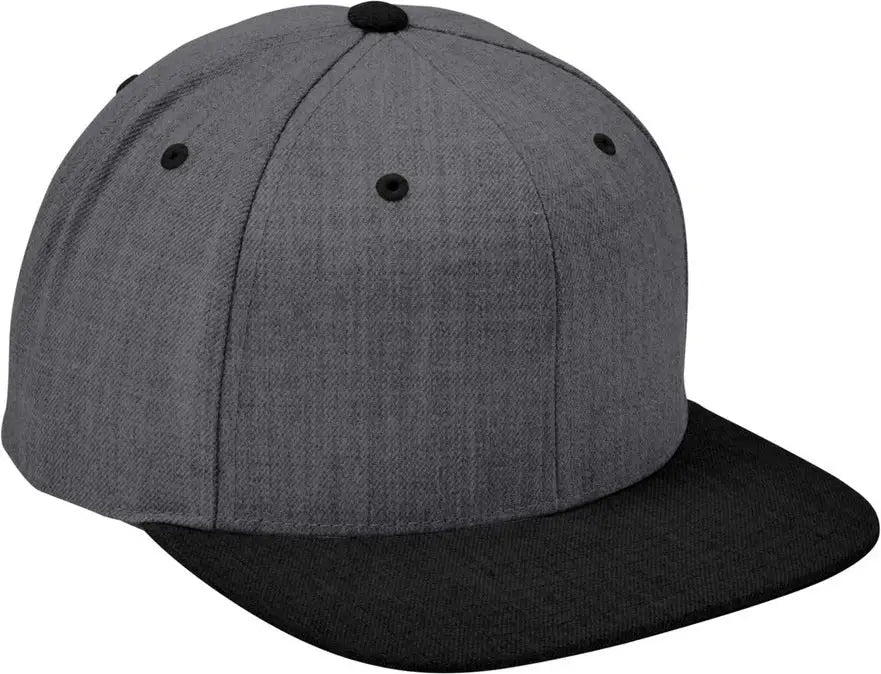 Sport-tek Stc19 Yp Classics Flat Bill Snapback Cap - Dark Heather Gray Black - Gray/ / one Size Fits Most