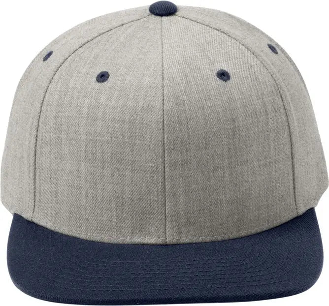 Sport-tek Stc19 Yp Classics Flat Bill Snapback Cap - Heather Gray True Navy - Gray/ / one Size Fits Most