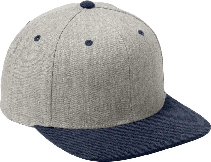 Sport-tek Stc19 Yp Classics Flat Bill Snapback Cap - Heather Gray True Navy - Gray/ / one Size Fits Most