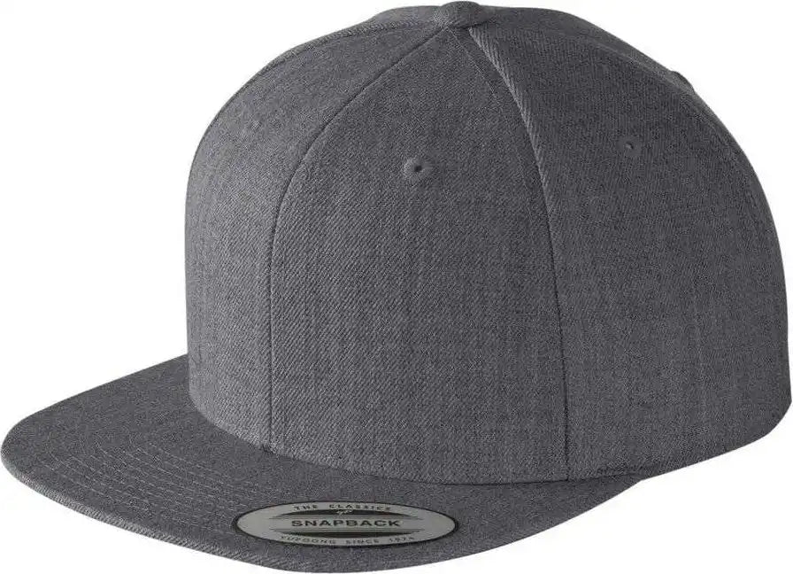 Sport-tek Stc19 Yupoong Flat Bill Snapback Cap - Dark Heather Gray - Osfm
