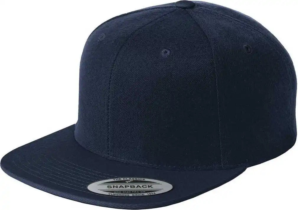 Sport-tek Stc19 Yupoong Flat Bill Snapback Cap - True Navy - one Size Fits Most