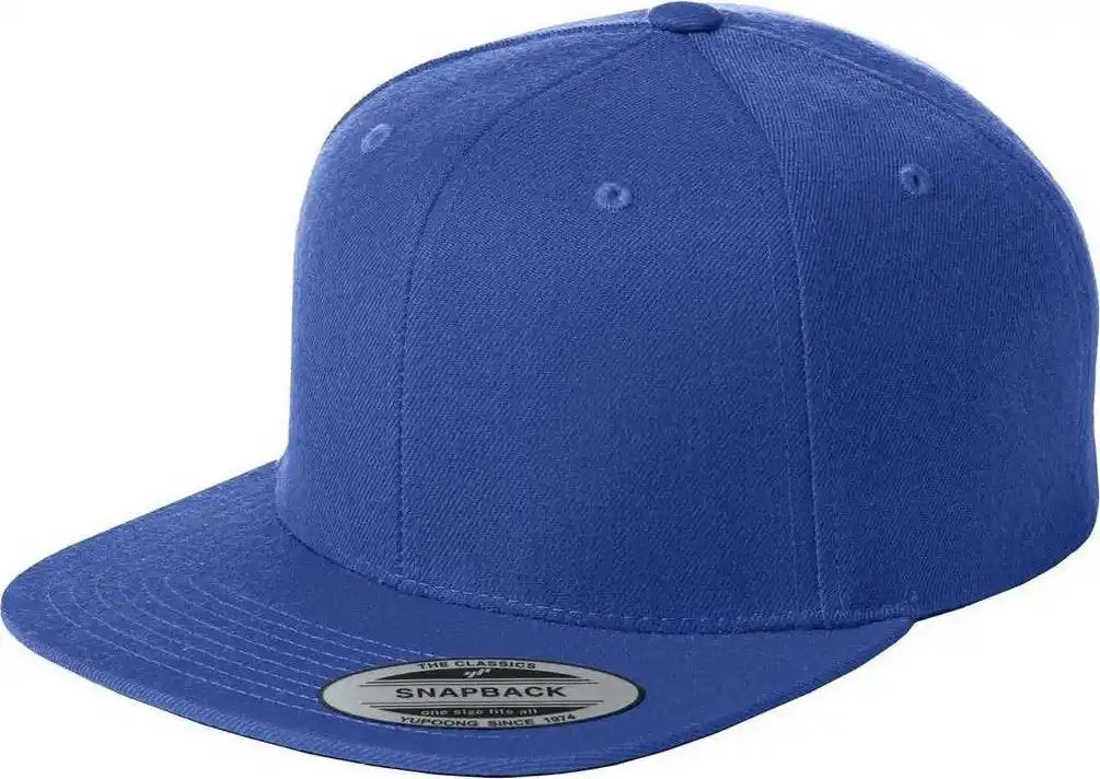 Sport-tek Stc19 Yupoong Flat Bill Snapback Cap - True Royal - one Size Fits Most