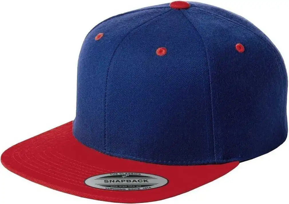 Sport-tek Stc19 Yupoong Flat Bill Snapback Cap - True Royal Red - one Size Fits Most