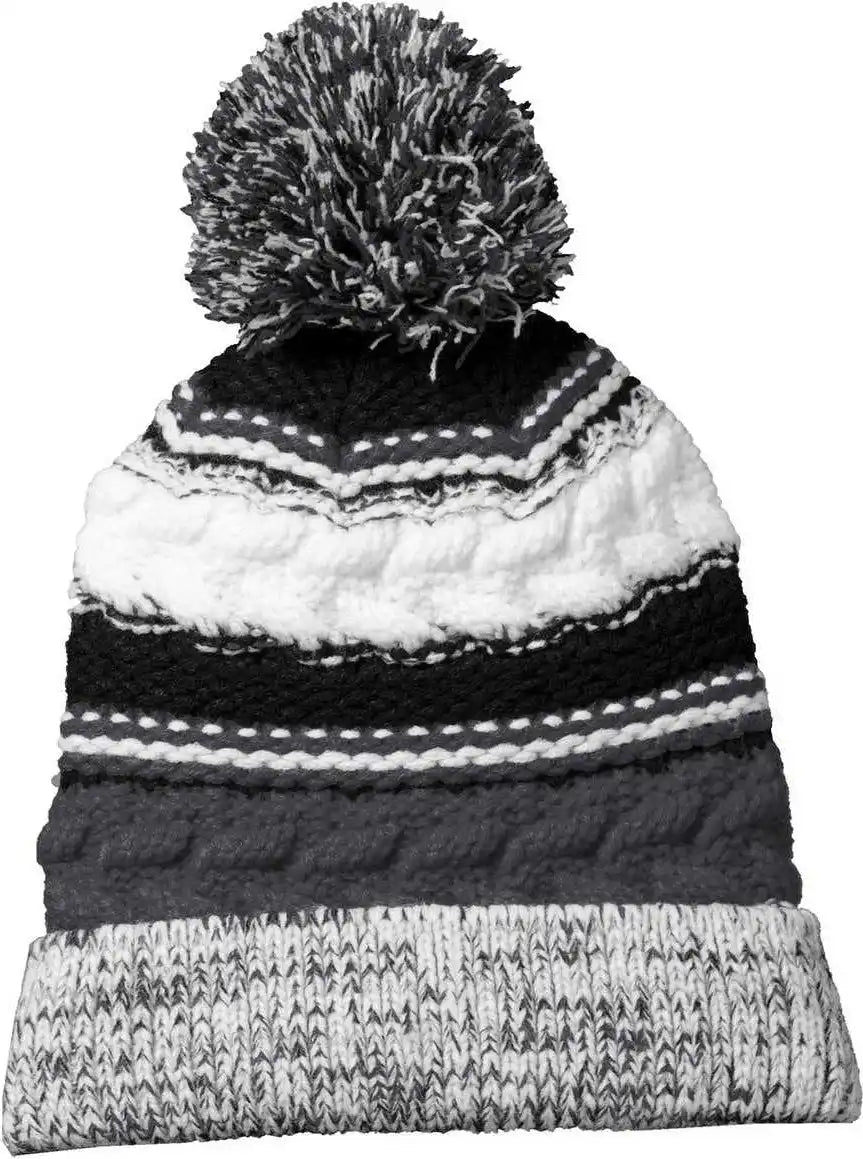 Sport Tek Stc21 Pom Team Beanie Iron Gray Black White Dark / one Size Fits Most