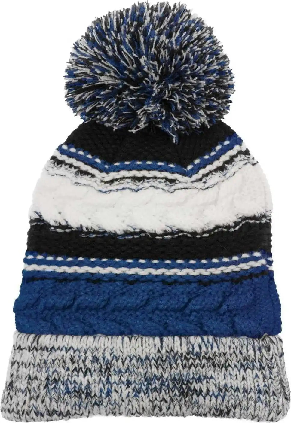 Sport Tek Stc21 Pom Team Beanie True Royal Black White / one Size Fits Most