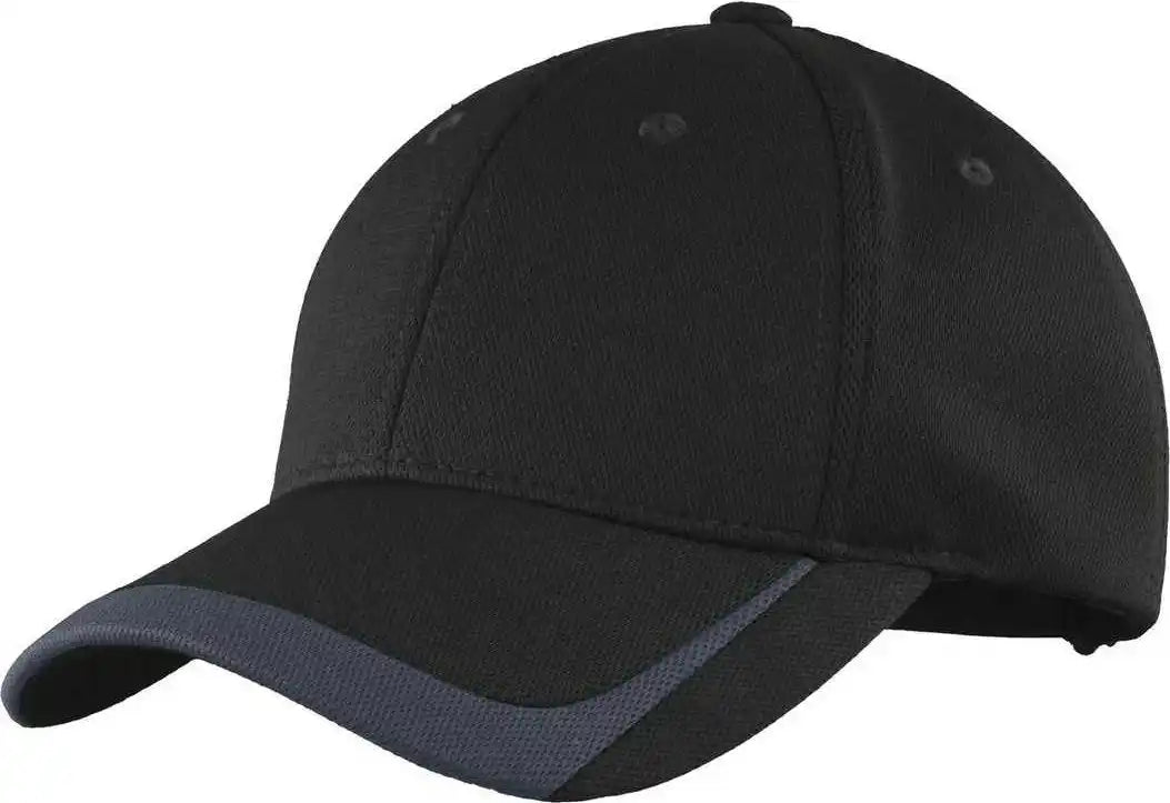 Sport Tek Stc24 Pique Colorblock Cap Black Graphite Dark Gray / one Size Fits Most