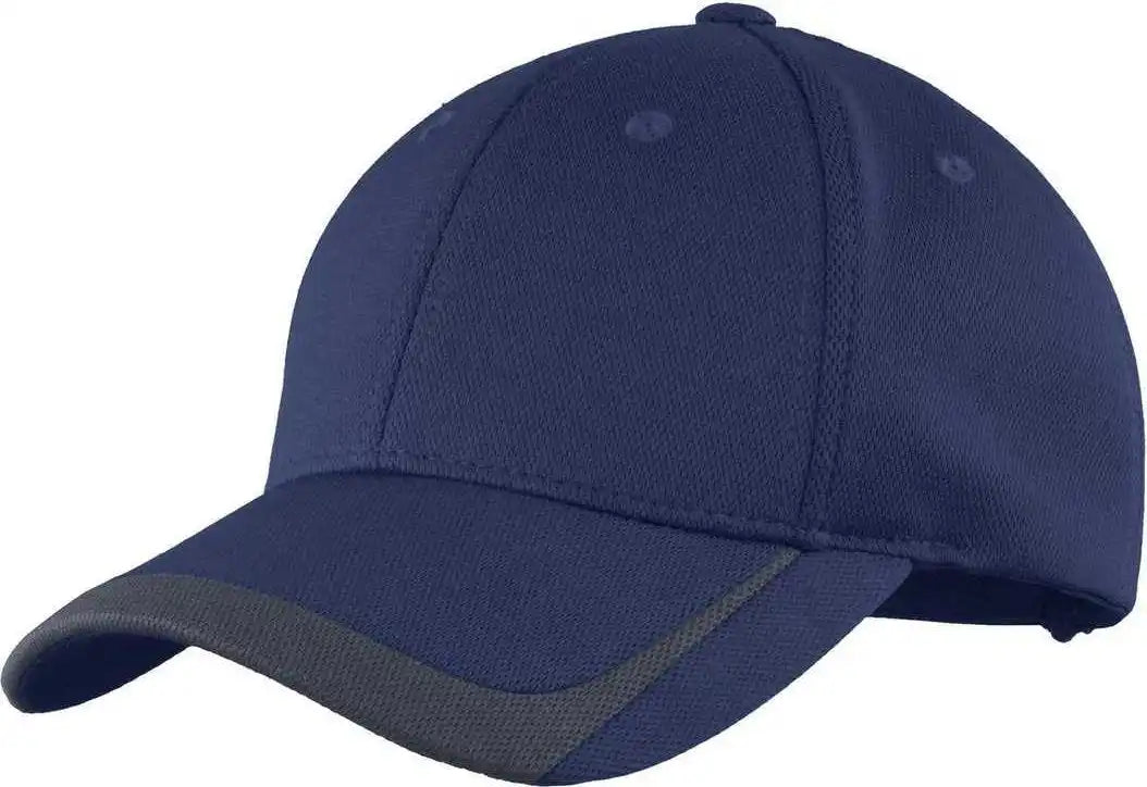 Sport-tek Stc24 Pique Colorblock Cap - True Navy Graphite - Dark Gray / one Size Fits Most