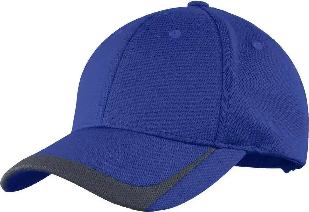 Sport-tek Stc24 Pique Colorblock Cap - True Royal Graphite - Dark Gray / one Size Fits Most