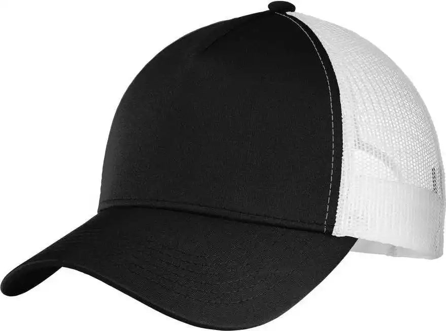 Sport-tek Stc36 Posicharge Competitor Mesh Back Cap - Black White - 6 5/8’’ - 7 1/8’’
