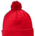 Sport-tek Stc37 Solid Pom Beanie - True Red - one Size Fits Most