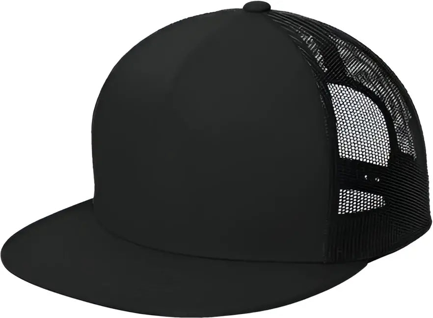 Sport-tek Stc38 Yp Classics 5-panel Classic Trucker Mesh Back Cap - Black - Black/ / one Size Fits Most