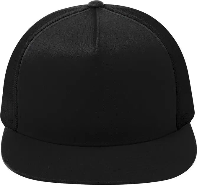 Sport-tek Stc38 Yp Classics 5-panel Classic Trucker Mesh Back Cap - Black - Black/ / one Size Fits Most