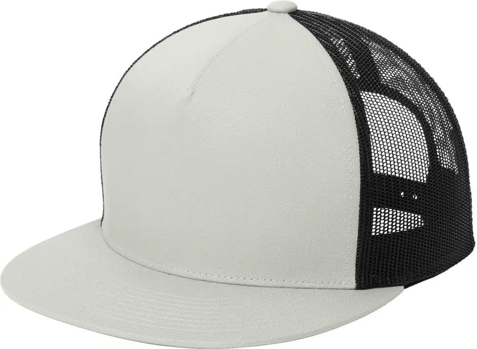 Sport-tek Stc38 Yp Classics 5-panel Classic Trucker Mesh Back Cap - Silver Black - Silver/ / one Size Fits Most