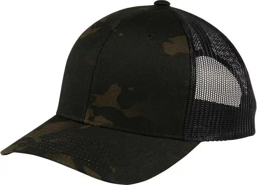 Sport-tek Stc39 Yupoong Multicam Retro Trucker Cap - Multicam Black - Multi-colored / one Size Fits Most