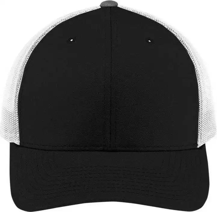 Sport Tek Stc39 Yupoong Retro Trucker Cap Black White / Osfm