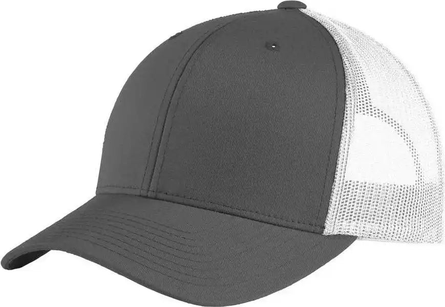 Sport-tek Stc39 Yupoong Retro Trucker Cap - Graphite White - Dark Gray / Adult Osfm