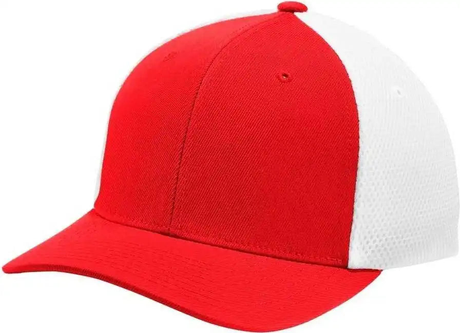Sport-tek Stc40 Flexfit Air Mesh Back Cap - True Red White - 6 3/4’’ - 7 1/4’’