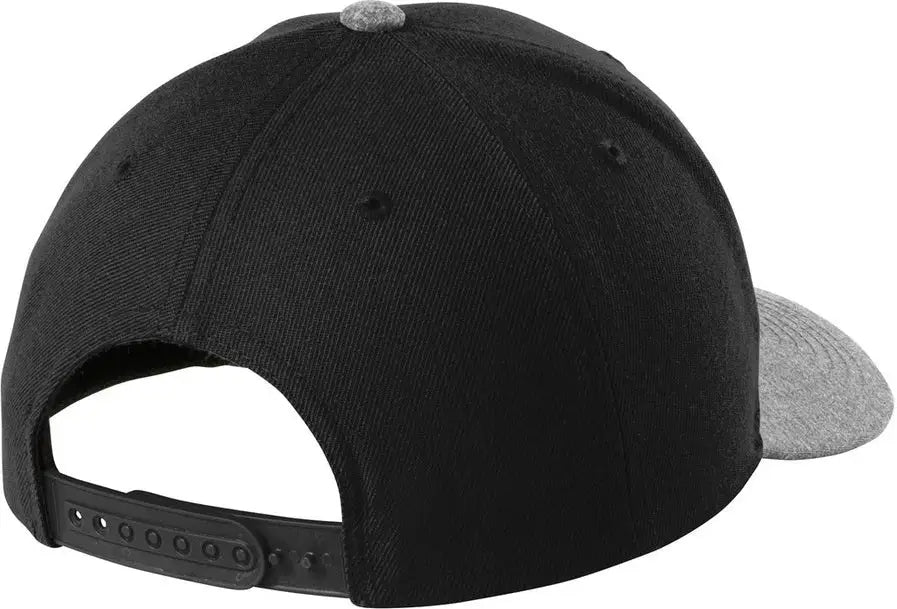 Sport-tek Stc43 Yp Classics Curve Bill Snapback Cap - Black Gray Heather - Black/ / one Size Fits Most