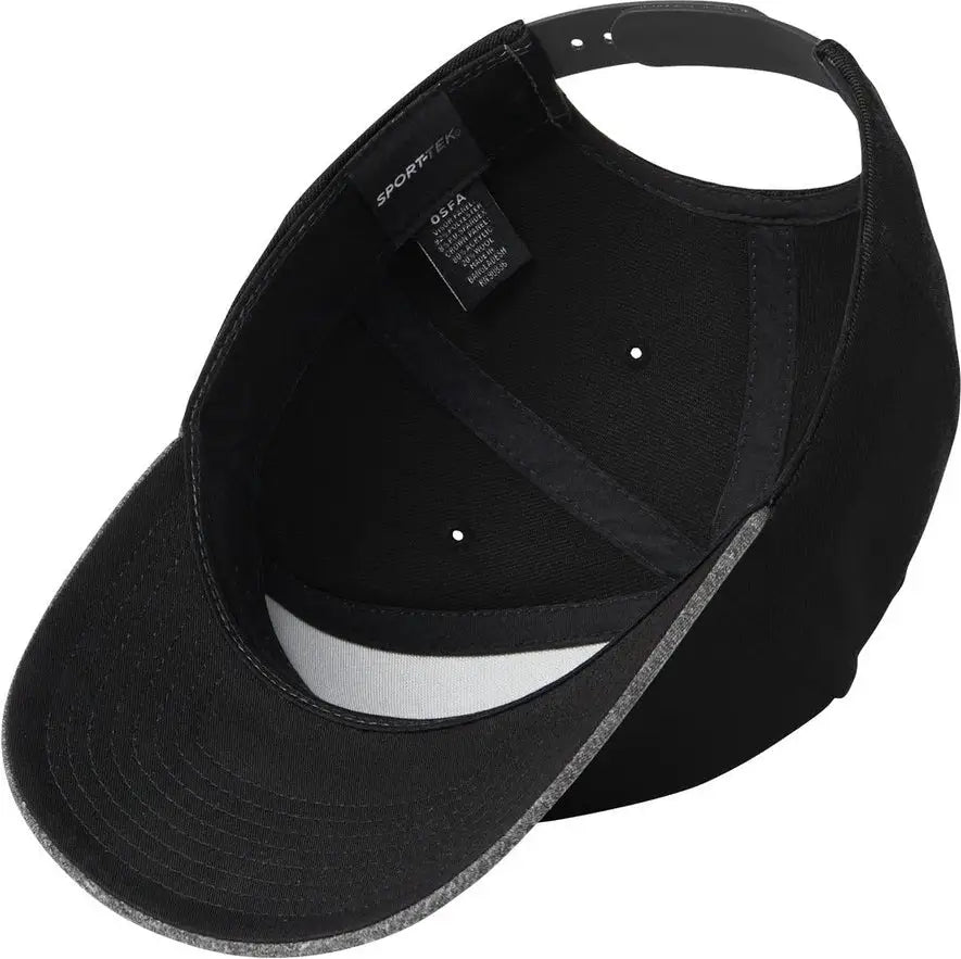 Sport-tek Stc43 Yp Classics Curve Bill Snapback Cap - Black Gray Heather - Black/ / one Size Fits Most