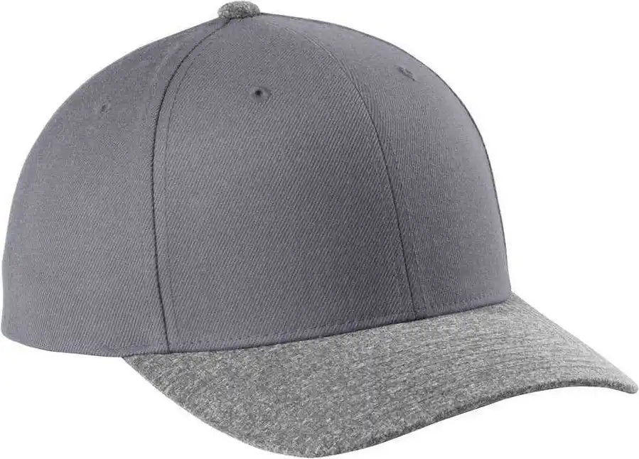 Sport-tek Stc43 Yupoong Curve Bill Snapback Cap - Graphite/ Gray Heather - Dark / Osfa