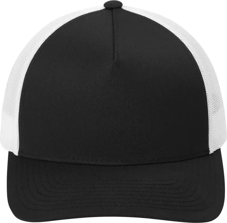 Sport-tek Stc54 Yp Classics Retro Trucker 5-panel Cap - Black White - Black/ / one Size Fits Most