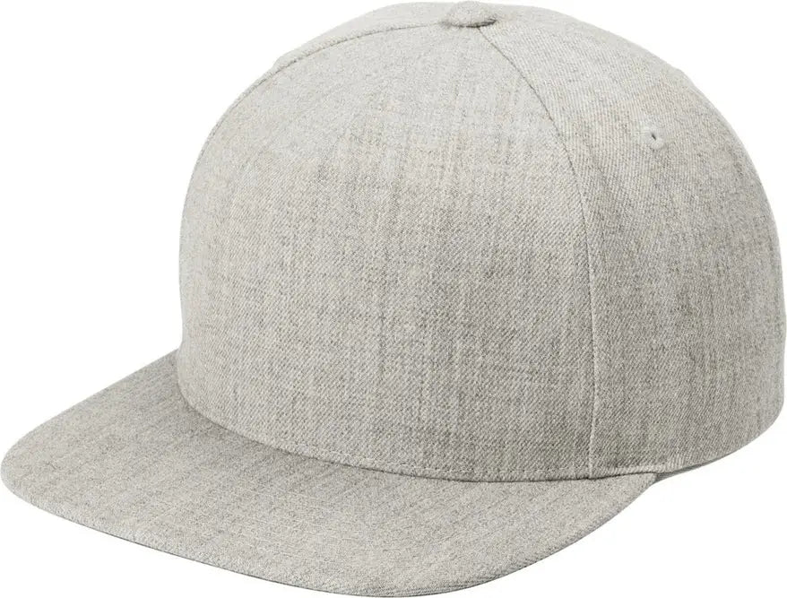 Sport-tek Stc55 Yp Classics Premium 5-panel Snapback Cap - Heather Gray - one Size Fits Most