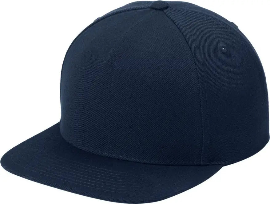 Sport-tek Stc55 Yp Classics Premium 5-panel Snapback Cap - True Navy - one Size Fits Most
