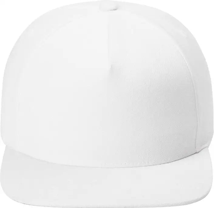 Sport-tek Stc55 Yp Classics Premium 5-panel Snapback Cap - White - one Size Fits Most