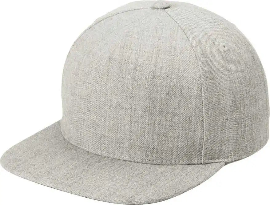 Sport-tek Stc55 Yupoong Premium 5-panel Snapback Cap - Heather Grey - Osfa