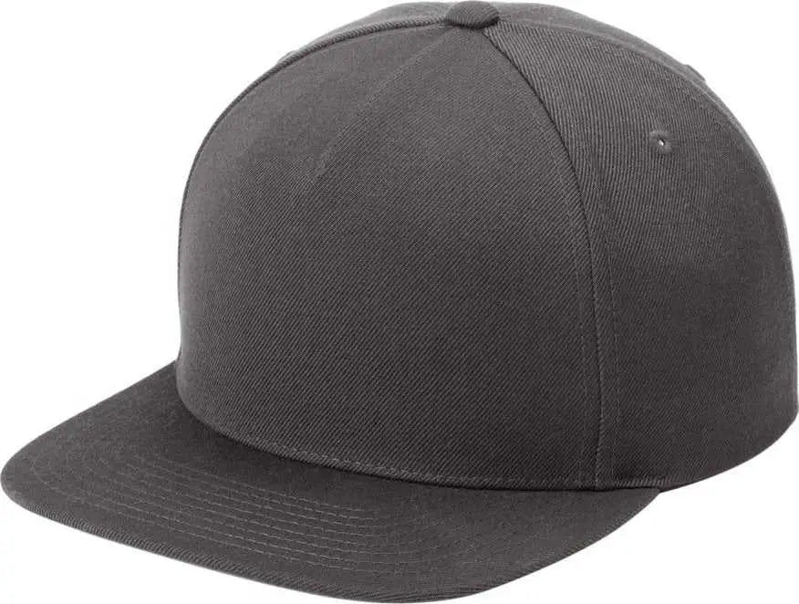 Sport-tek Stc55 Yupoong Premium 5-panel Snapback Cap - Iron Grey - Osfa
