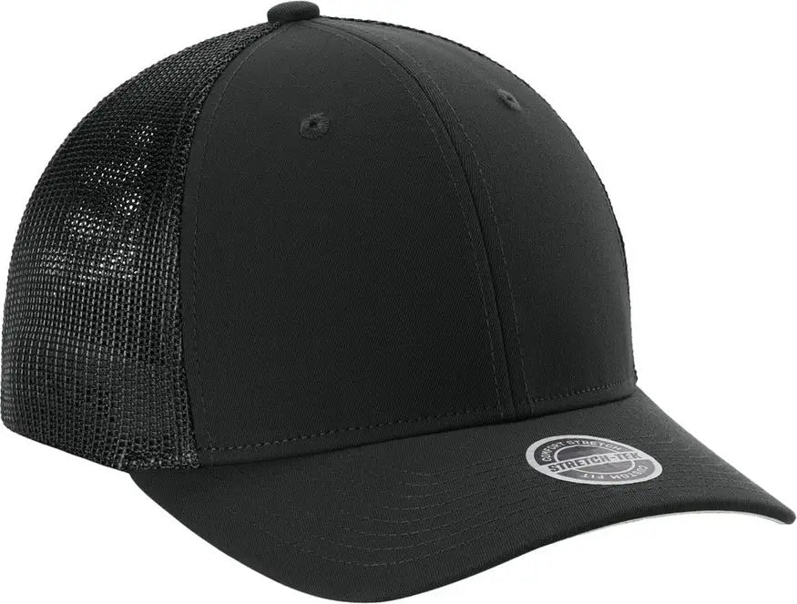 Sport-tek Stc60 Stretch-tek Mesh Back Cap - Black