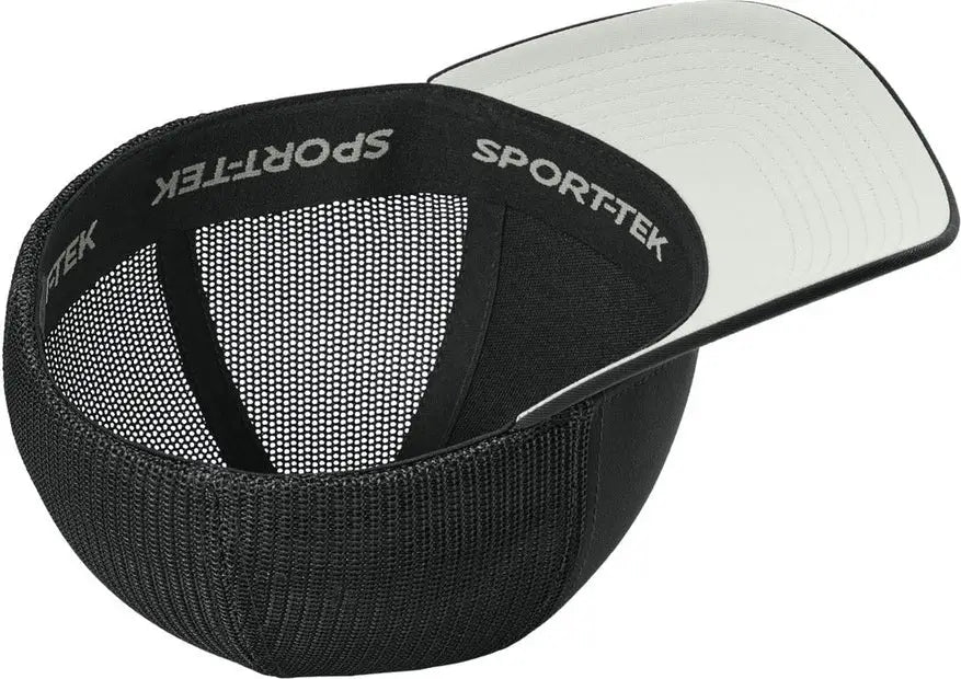 Sport-tek Stc60 Stretch-tek Mesh Back Cap - Black