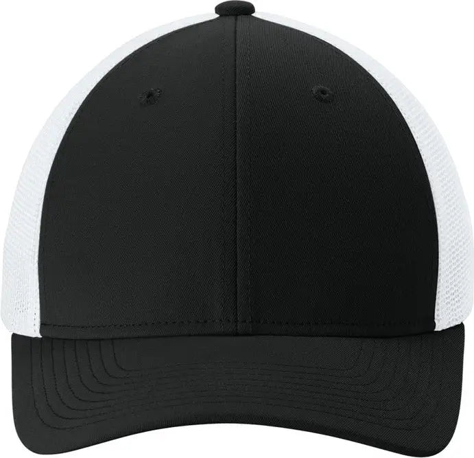 Sport-tek Stc60 Stretch-tek Mesh Back Cap - Black White