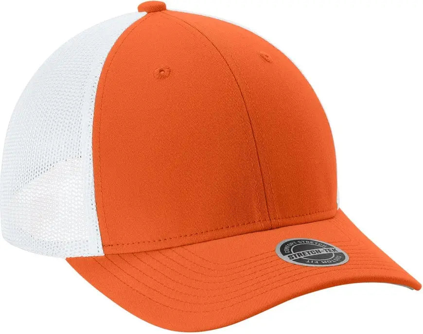Sport-tek Stc60 Stretch-tek Mesh Back Cap - Deep Orange White - Orange/ / Adult S/m