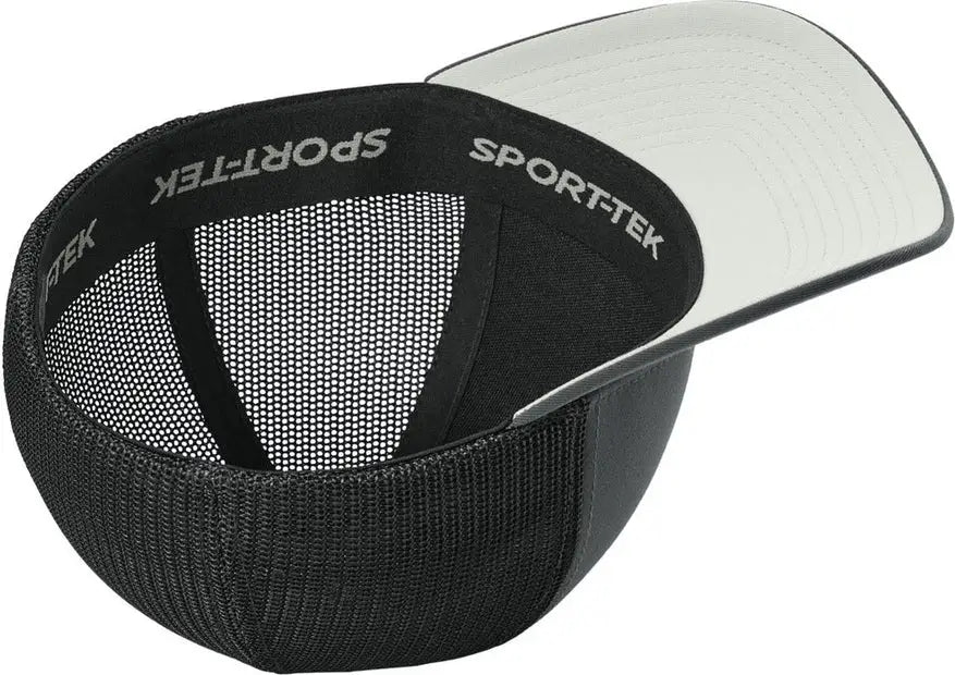 Sport-tek Stc60 Stretch-tek Mesh Back Cap - Iron Gray Black