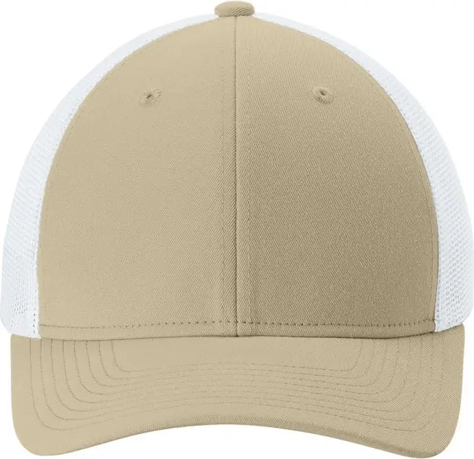 Sport-tek Stc60 Stretch-tek Mesh Back Cap - Sahara White