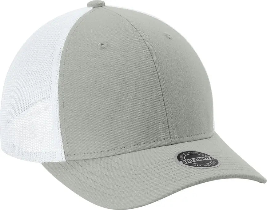 Sport-tek Stc60 Stretch-tek Mesh Back Cap - Silver White
