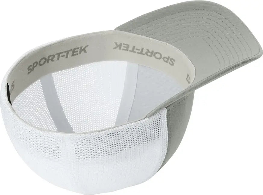 Sport-tek Stc60 Stretch-tek Mesh Back Cap - Silver White
