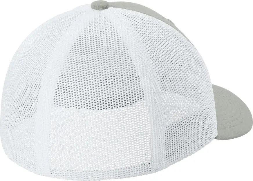 Sport-tek Stc60 Stretch-tek Mesh Back Cap - Silver White