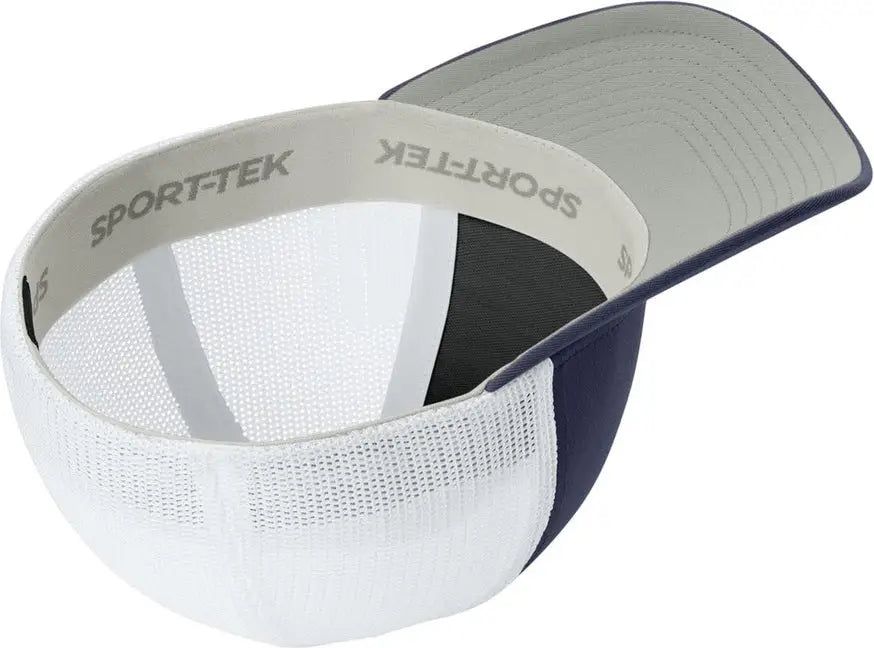 Sport-tek Stc60 Stretch-tek Mesh Back Cap - True Navy White