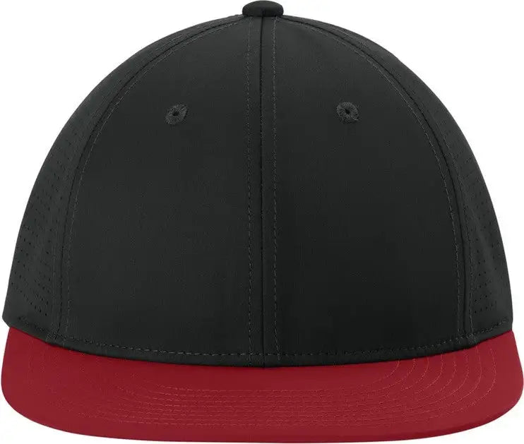 Sport-tek Stc64 Pro-cut Stretch-tek Cap - Black Deep Red