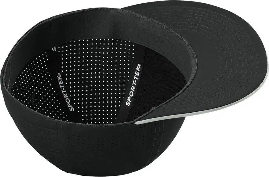 Sport-tek Stc64 Pro-cut Stretch-tek Cap - Black Silver
