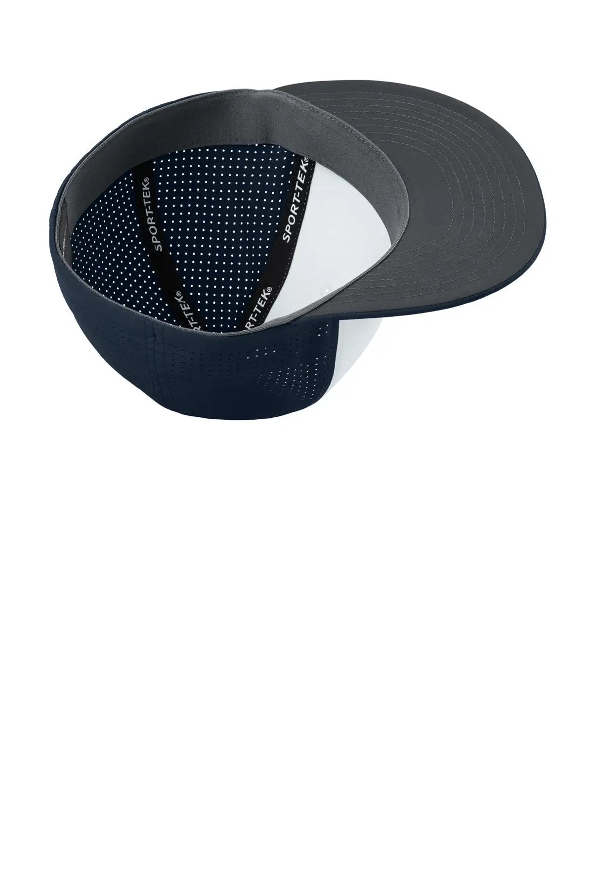 Sport-tek Stc64 Pro-cut Stretch-tek Cap - White True Navy